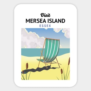 Mersia Island Essex Seaside travel poster Sticker